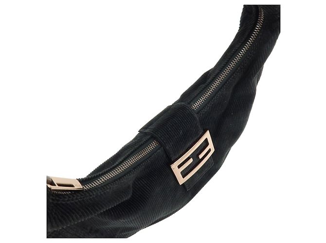 FENDI Borsa a mano e a tracolla in velluto a coste Nero 8BR020 - vista 7