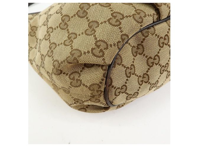 Borsa a spalla e a tracolla GUCCI in tela e pelle Beige Brown 388930 - vista 10
