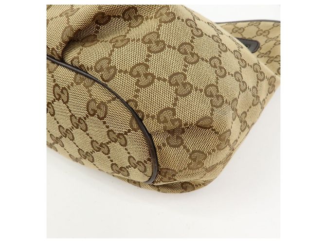 Borsa a spalla e a tracolla GUCCI in tela e pelle Beige Brown 388930 - vista 11