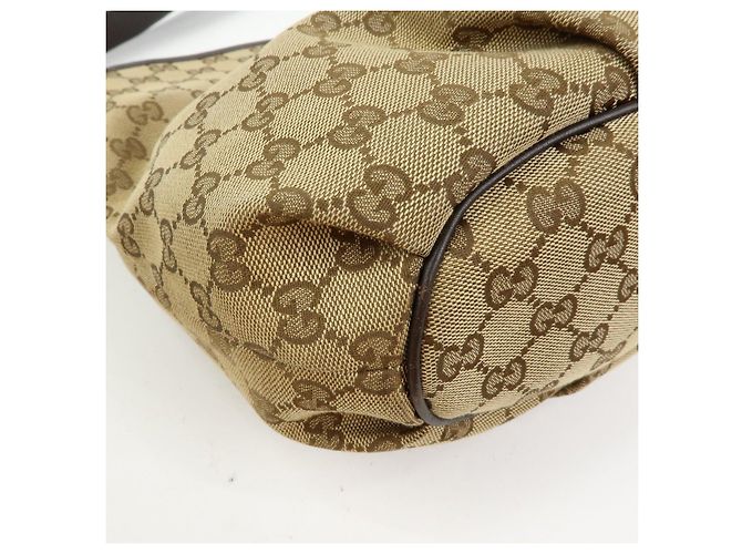 Borsa a spalla e a tracolla GUCCI in tela e pelle Beige Brown 388930 - vista 12