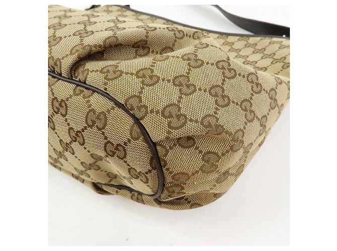 Borsa a spalla e a tracolla GUCCI in tela e pelle Beige Brown 388930 - vista 13