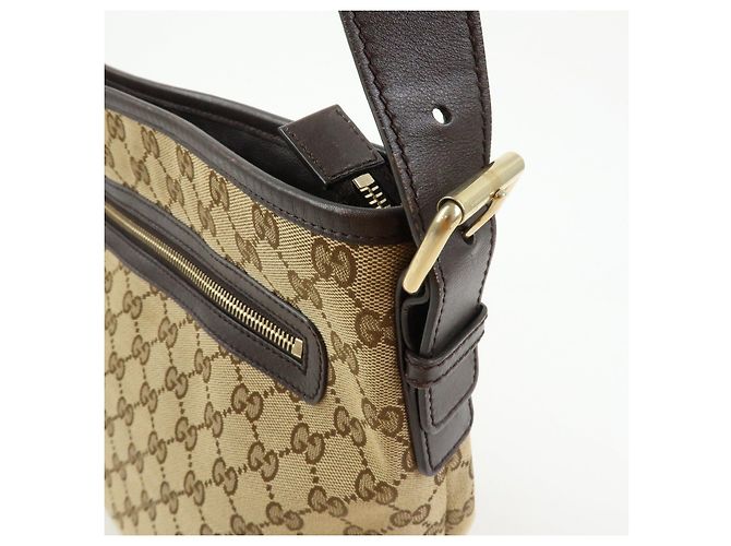 Borsa a spalla e a tracolla GUCCI in tela e pelle Beige Brown 388930 - vista 14