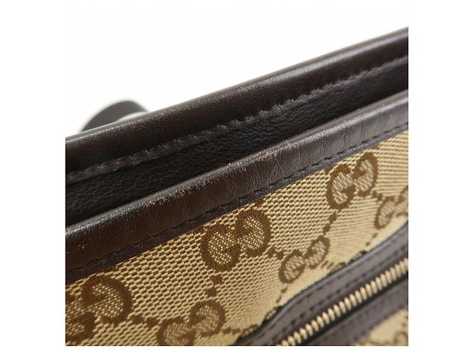 Borsa a spalla e a tracolla GUCCI in tela e pelle Beige Brown 388930 - vista 17