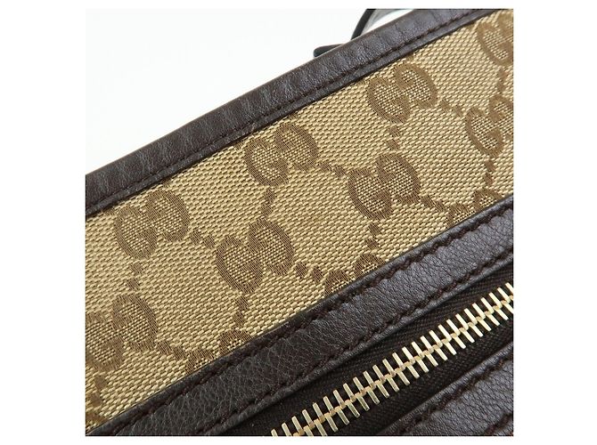 Borsa a spalla e a tracolla GUCCI in tela e pelle Beige Brown 388930 - vista 18