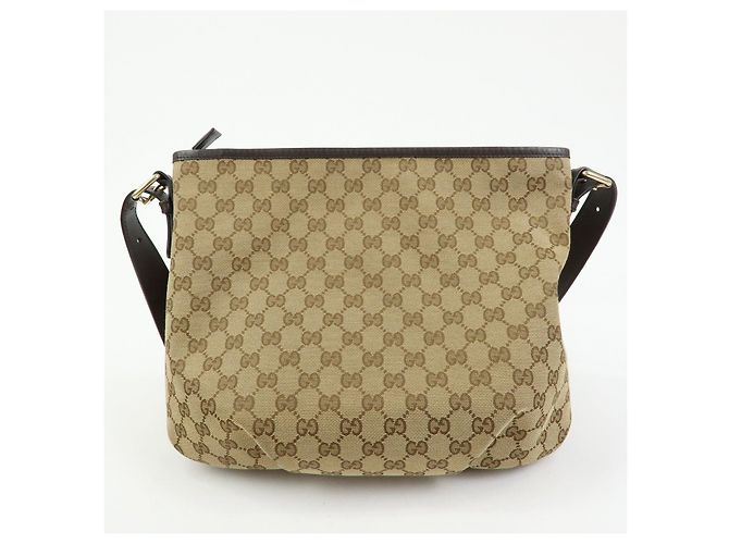 Borsa a spalla e a tracolla GUCCI in tela e pelle Beige Brown 388930 - vista 2