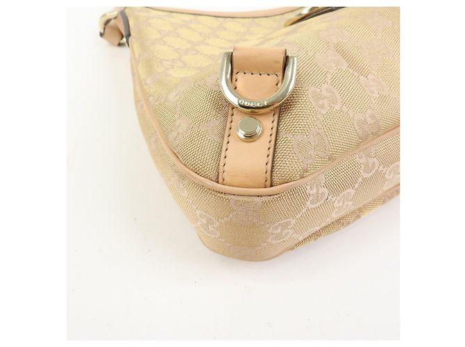 Borsa a tracolla e borsa a mano GUCCI Abbey Canvas Leather Rosa Beige 130738 - vista 10