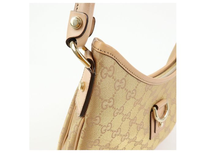 Borsa a tracolla e borsa a mano GUCCI Abbey Canvas Leather Rosa Beige 130738 - vista 15
