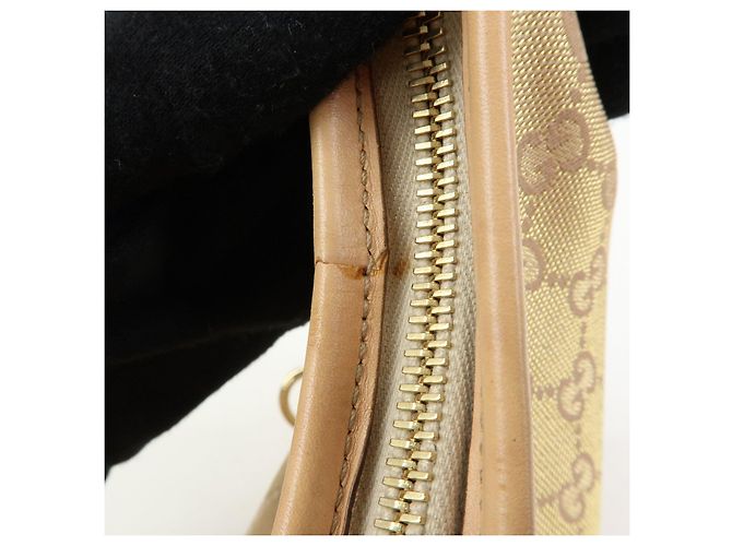 Borsa a tracolla e borsa a mano GUCCI Abbey Canvas Leather Rosa Beige 130738 - vista 19
