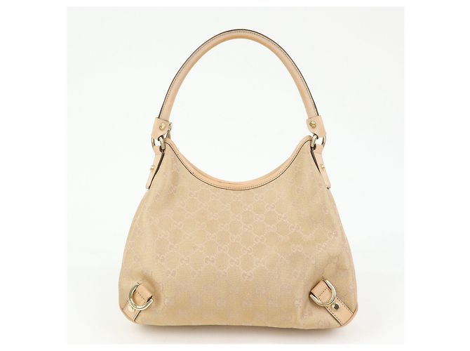 Borsa a tracolla e borsa a mano GUCCI Abbey Canvas Leather Rosa Beige 130738 - vista 2