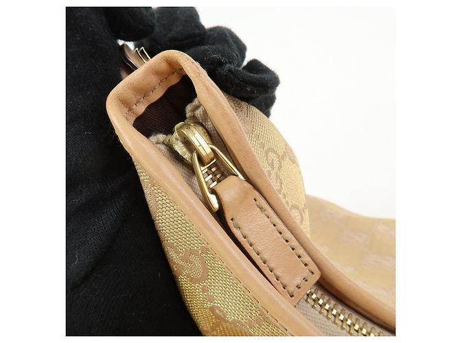 Borsa a tracolla e borsa a mano GUCCI Abbey Canvas Leather Rosa Beige 130738 - vista 20