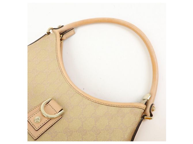 Borsa a tracolla e borsa a mano GUCCI Abbey Canvas Leather Rosa Beige 130738 - vista 6