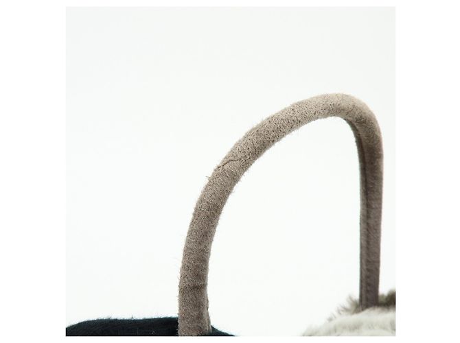 Zaino FENDI Zucca in eco-pelliccia di visone e camoscio Grigio - vista 11