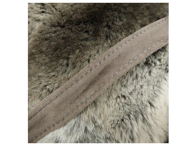 Zaino FENDI Zucca in eco-pelliccia di visone e camoscio Grigio - vista 9