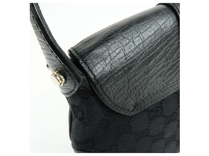 GUCCI Sherry GG Canvas Leather Shoulder Bag Hand Bag Black 130846 - vista 16