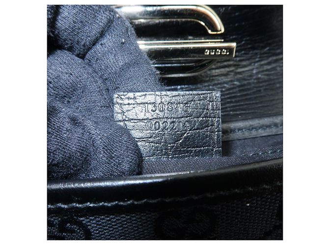 GUCCI Sherry GG Canvas Leather Shoulder Bag Hand Bag Black 130846 - vista 21