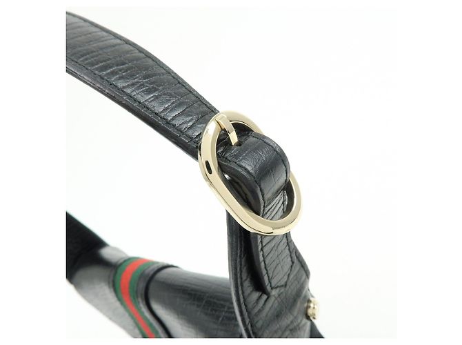 GUCCI Sherry GG Canvas Leather Shoulder Bag Hand Bag Black 130846 - vista 9