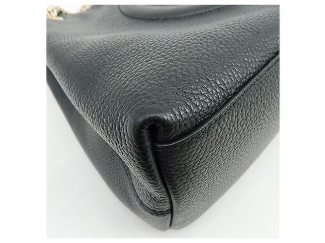 Borsa a tracolla in pelle GUCCI SOHO Interlocking G Chain Nero 536196 - vista 10