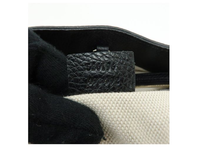 Borsa a tracolla in pelle GUCCI SOHO Interlocking G Chain Nero 536196 - vista 22