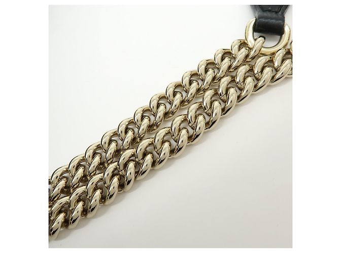 Borsa a tracolla in pelle GUCCI SOHO Interlocking G Chain Nero 536196 - vista 8