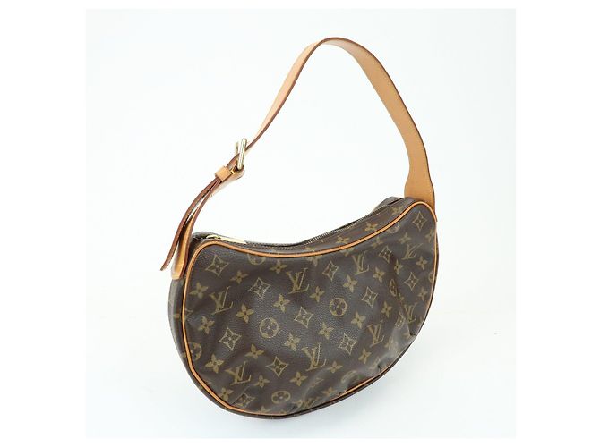 Borsa a tracolla Louis Vuitton Monogram Croissant MM in pelle Marrone M51512 - vista 3