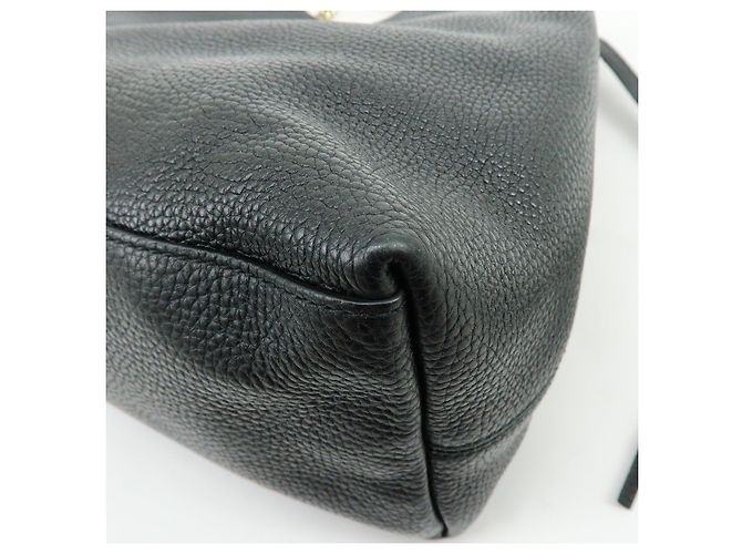 GUCCI SOHO Borsa a spalla in pelle con catena Interlocking G Nera 536196 - vista 11