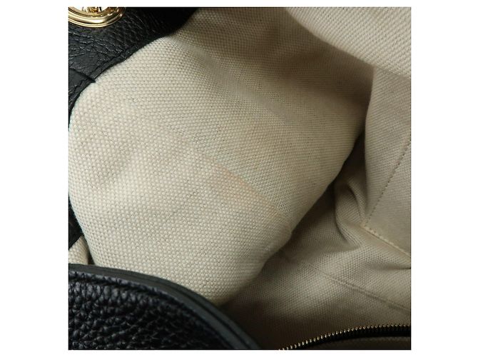 GUCCI SOHO Borsa a spalla in pelle con catena Interlocking G Nera 536196 - vista 20
