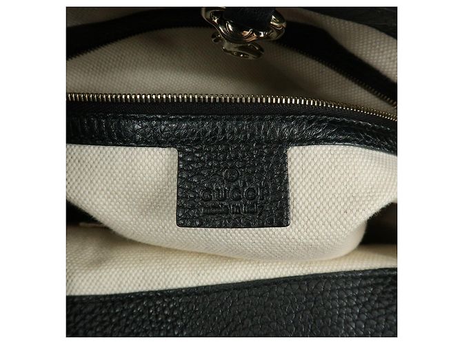 GUCCI SOHO Borsa a spalla in pelle con catena Interlocking G Nera 536196 - vista 22