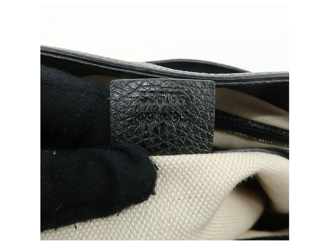 GUCCI SOHO Borsa a spalla in pelle con catena Interlocking G Nera 536196 - vista 23