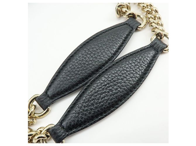 GUCCI SOHO Borsa a spalla in pelle con catena Interlocking G Nera 536196 - vista 7