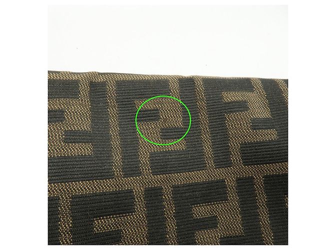 FENDI Mamma Baguette Borsa a tracolla in tela Zucca e pelle Marrone 26325 - vista 17