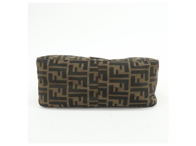 FENDI Mamma Baguette Borsa a tracolla in tela Zucca e pelle Marrone 26325 - vista 5