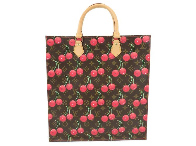 Louis Vuitton Monogram Cherry Sac Plat Tote Hand Bag Brown M95010 - vista 2