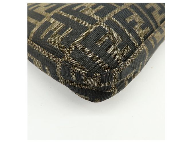 FENDI Borsa a spalla e borsa a mano in pelle e tela Zucca Nero e Marrone 26569 - vista 11