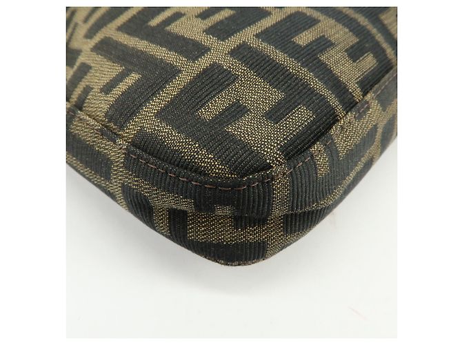 FENDI Borsa a spalla e borsa a mano in pelle e tela Zucca Nero e Marrone 26569 - vista 13