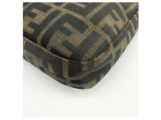 FENDI Borsa a spalla e borsa a mano in pelle e tela Zucca Nero e Marrone 26569 - vista 14