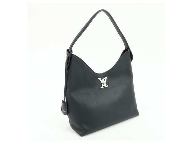 Louis Vuitton Lockme Hobo Borsa a Spalla e a Mano in Pelle Noir M52776 - vista 4