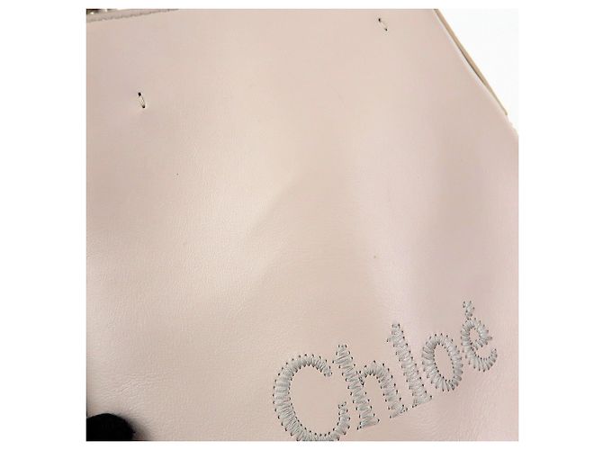 Chloé Chloe Sense Micro Leather 2Way Bag Borsa a Tracolla Borsa a Mano Pink Beige - vista 19