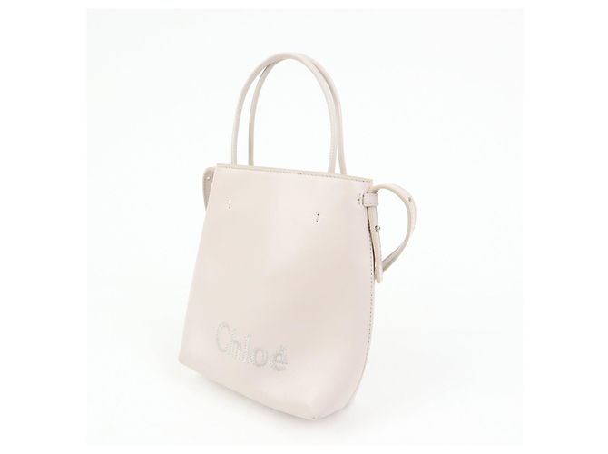 Chloé Chloe Sense Micro Leather 2Way Bag Borsa a Tracolla Borsa a Mano Pink Beige - vista 3