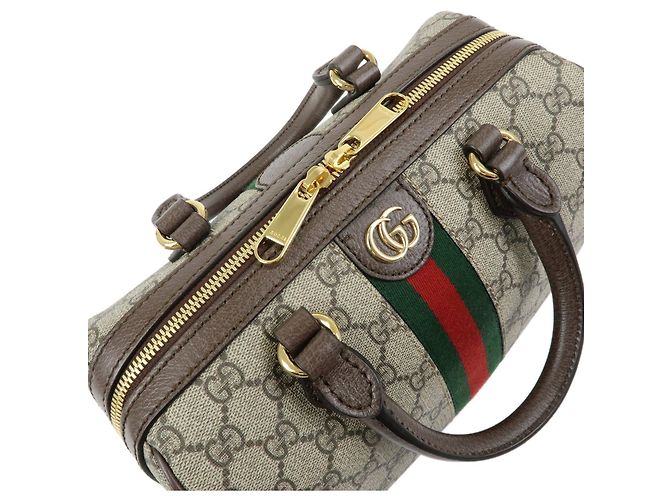 GUCCI Ophidia Sherry GG Supreme Leather 2Way Boston Bag 772061 - vista 8