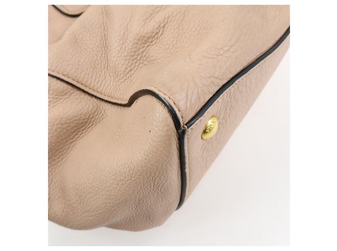 Borsa Tote e Borsa a Tracolla in Pelle PRADA con Logo Triangolare Rosa Beige - vista 12