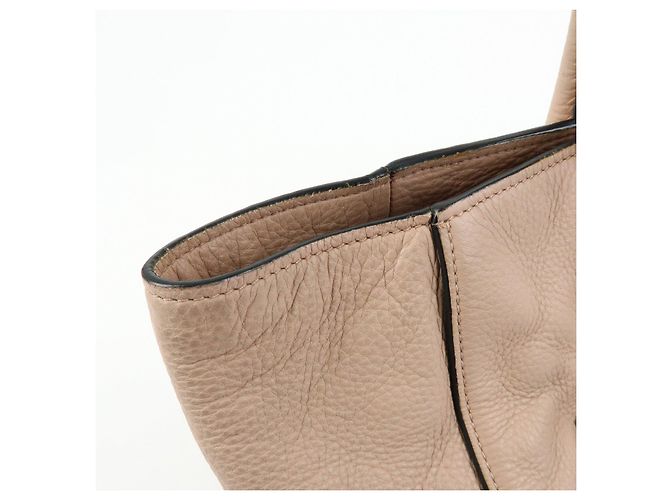 Borsa Tote e Borsa a Tracolla in Pelle PRADA con Logo Triangolare Rosa Beige - vista 15