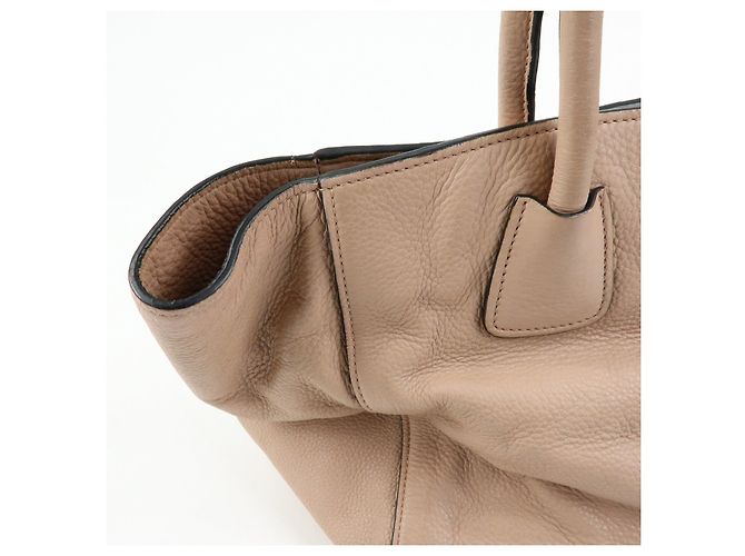 Borsa Tote e Borsa a Tracolla in Pelle PRADA con Logo Triangolare Rosa Beige - vista 18