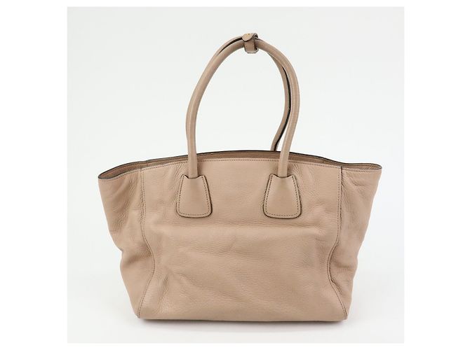 Borsa Tote e Borsa a Tracolla in Pelle PRADA con Logo Triangolare Rosa Beige - vista 2