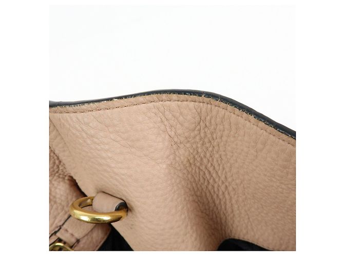 Borsa Tote e Borsa a Tracolla in Pelle PRADA con Logo Triangolare Rosa Beige - vista 22