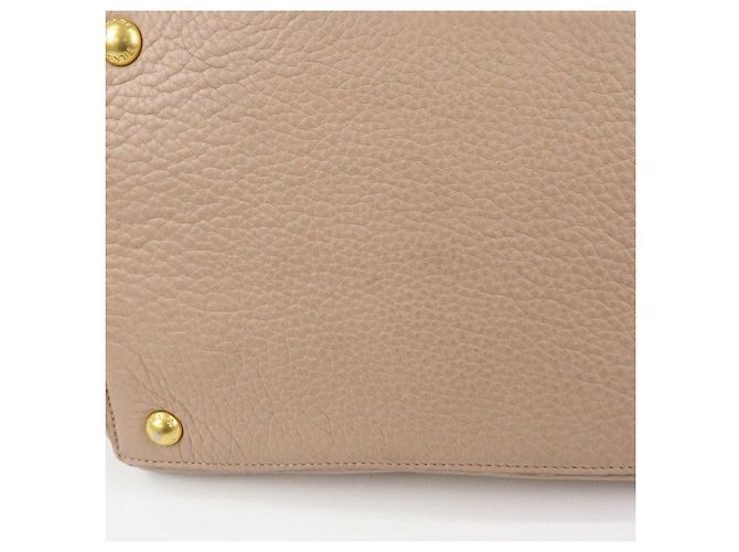 Borsa Tote e Borsa a Tracolla in Pelle PRADA con Logo Triangolare Rosa Beige - vista 6