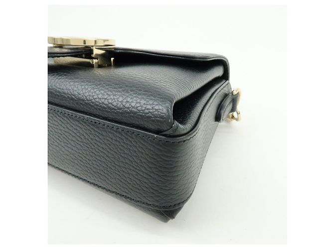 Borsa a tracolla in pelle con catena e logo Interlocking G GUCCI Nera 607720 - vista 10
