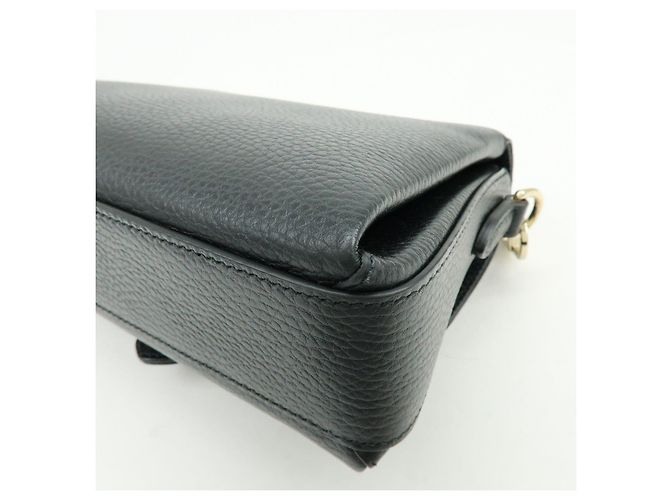 Borsa a tracolla in pelle con catena e logo Interlocking G GUCCI Nera 607720 - vista 12