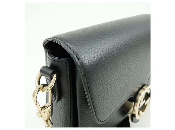 Borsa a tracolla in pelle con catena e logo Interlocking G GUCCI Nera 607720 - vista 13