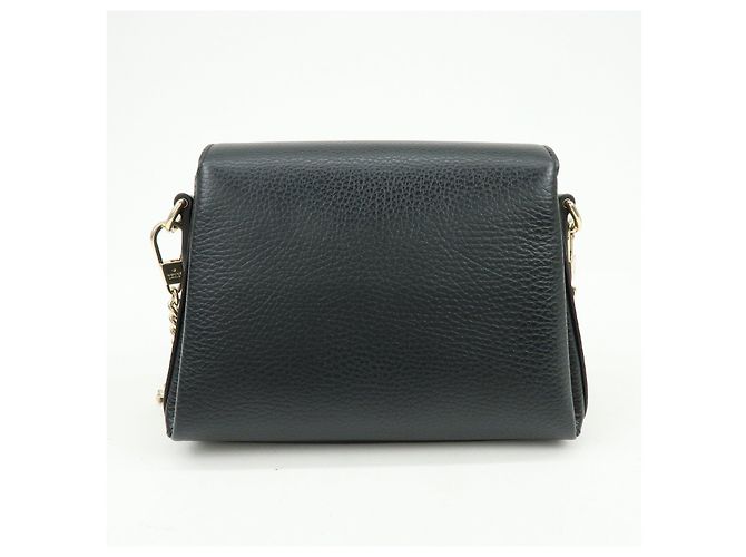 Borsa a tracolla in pelle con catena e logo Interlocking G GUCCI Nera 607720 - vista 2