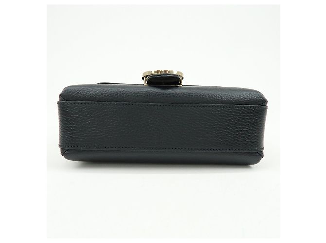 Borsa a tracolla in pelle con catena e logo Interlocking G GUCCI Nera 607720 - vista 5